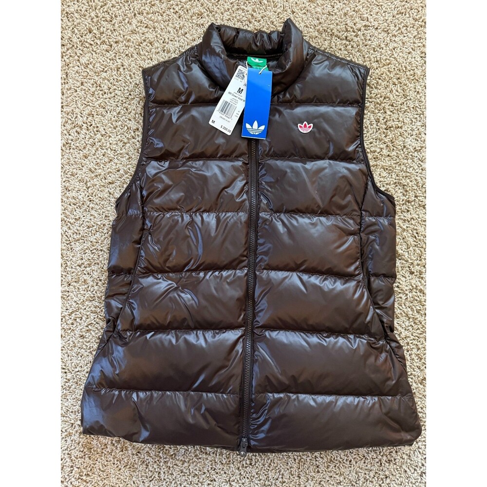 Adidas Originals Down Vest Women's Size Medium Chocolate Brown JW9869 NWT